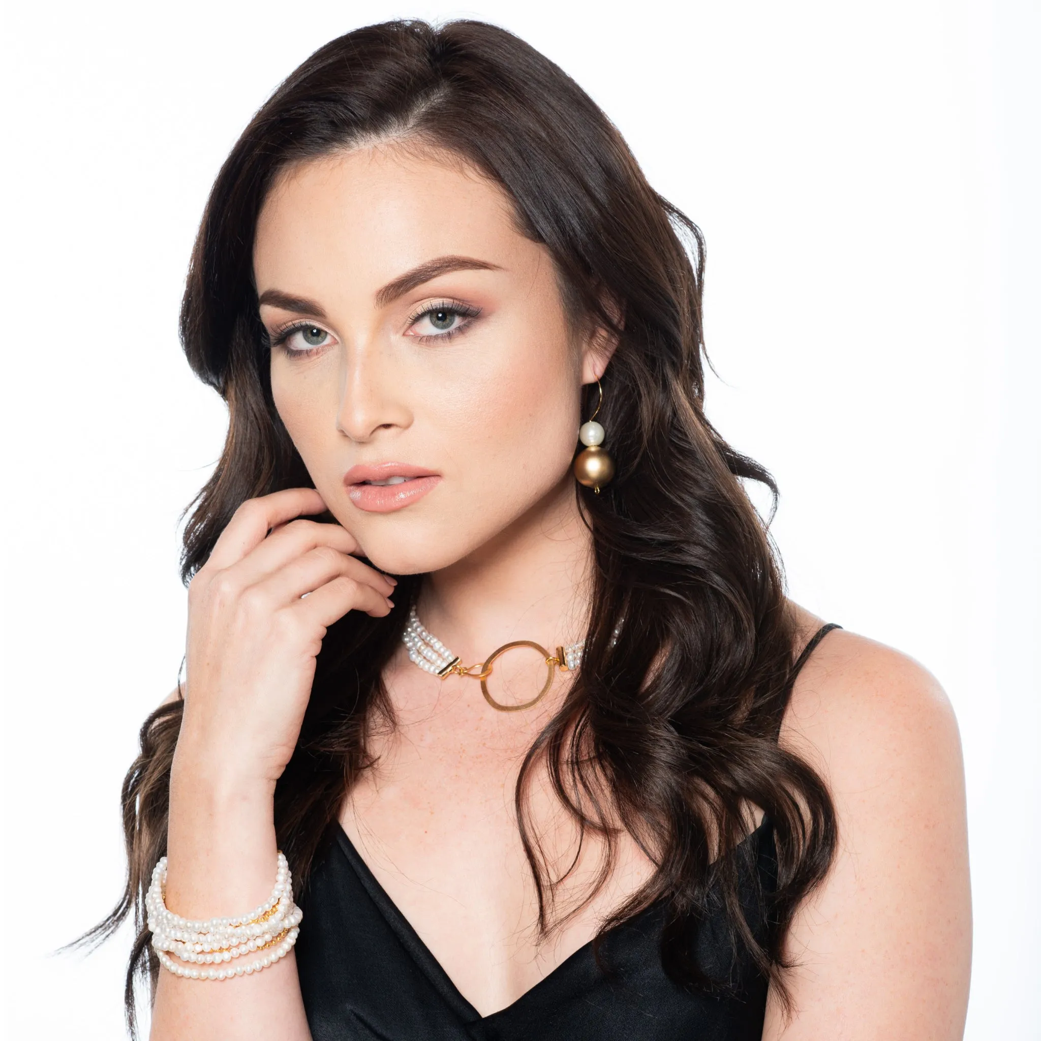 Carol triple strand pearl necklace