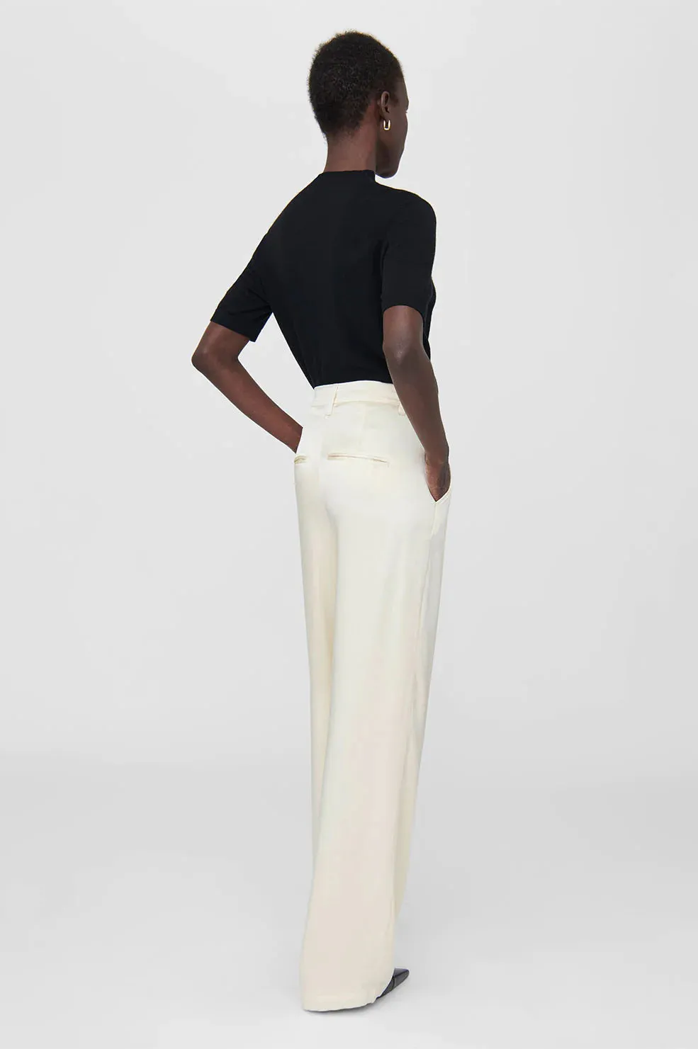 Carrie silk pants - Oyster