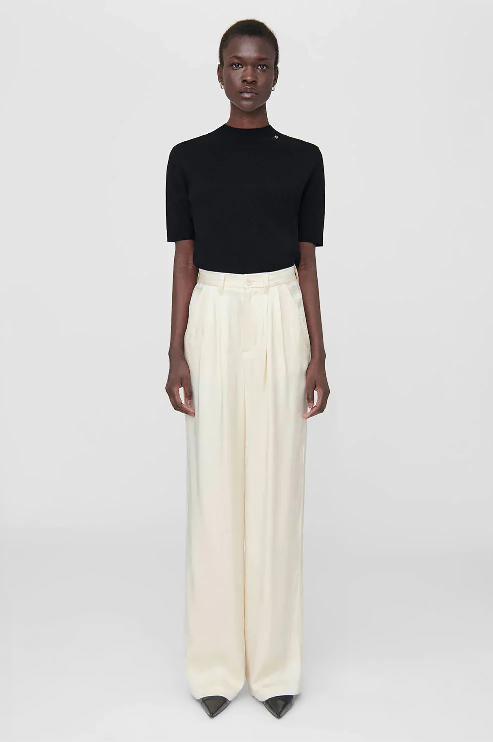 Carrie silk pants - Oyster