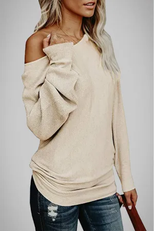Casual Solid Color Off the Shoulder Sweaters(5 Colros)