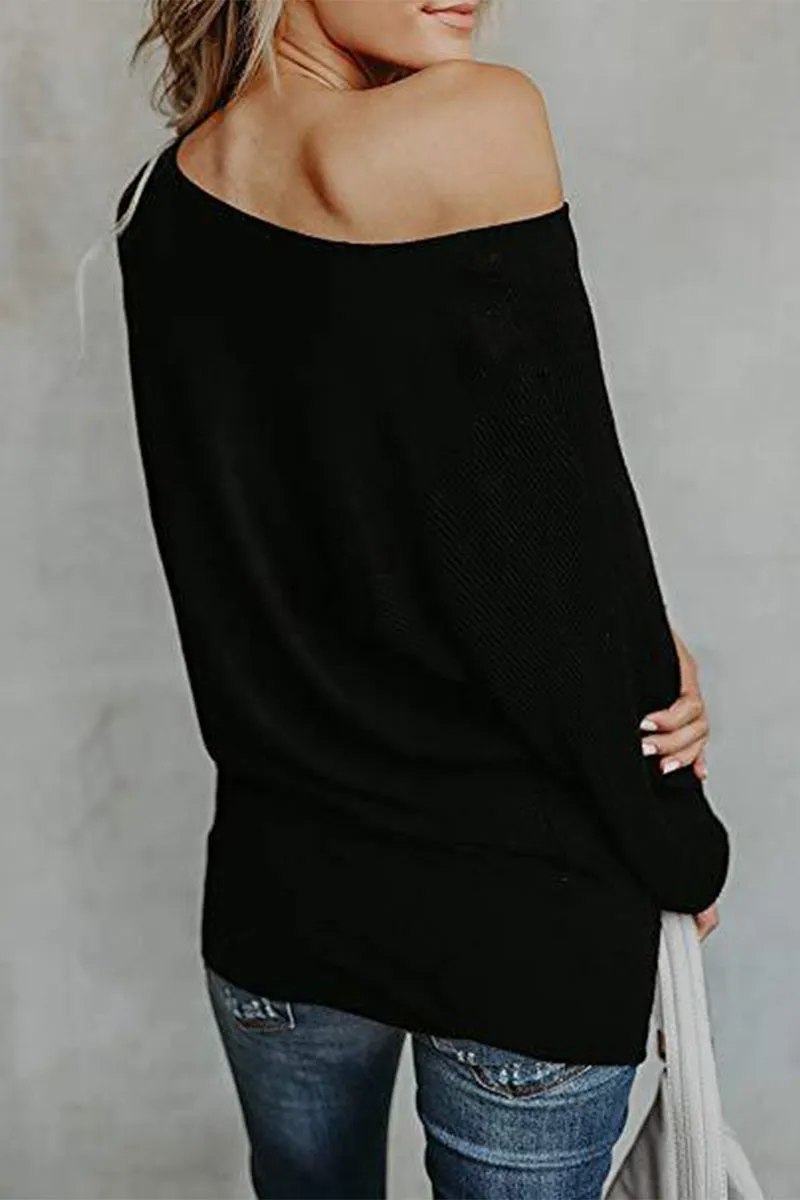 Casual Solid Color Off the Shoulder Sweaters(5 Colros)