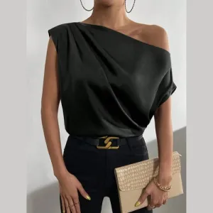 'Ceridwen' Rushed Off Shoulder Blouse