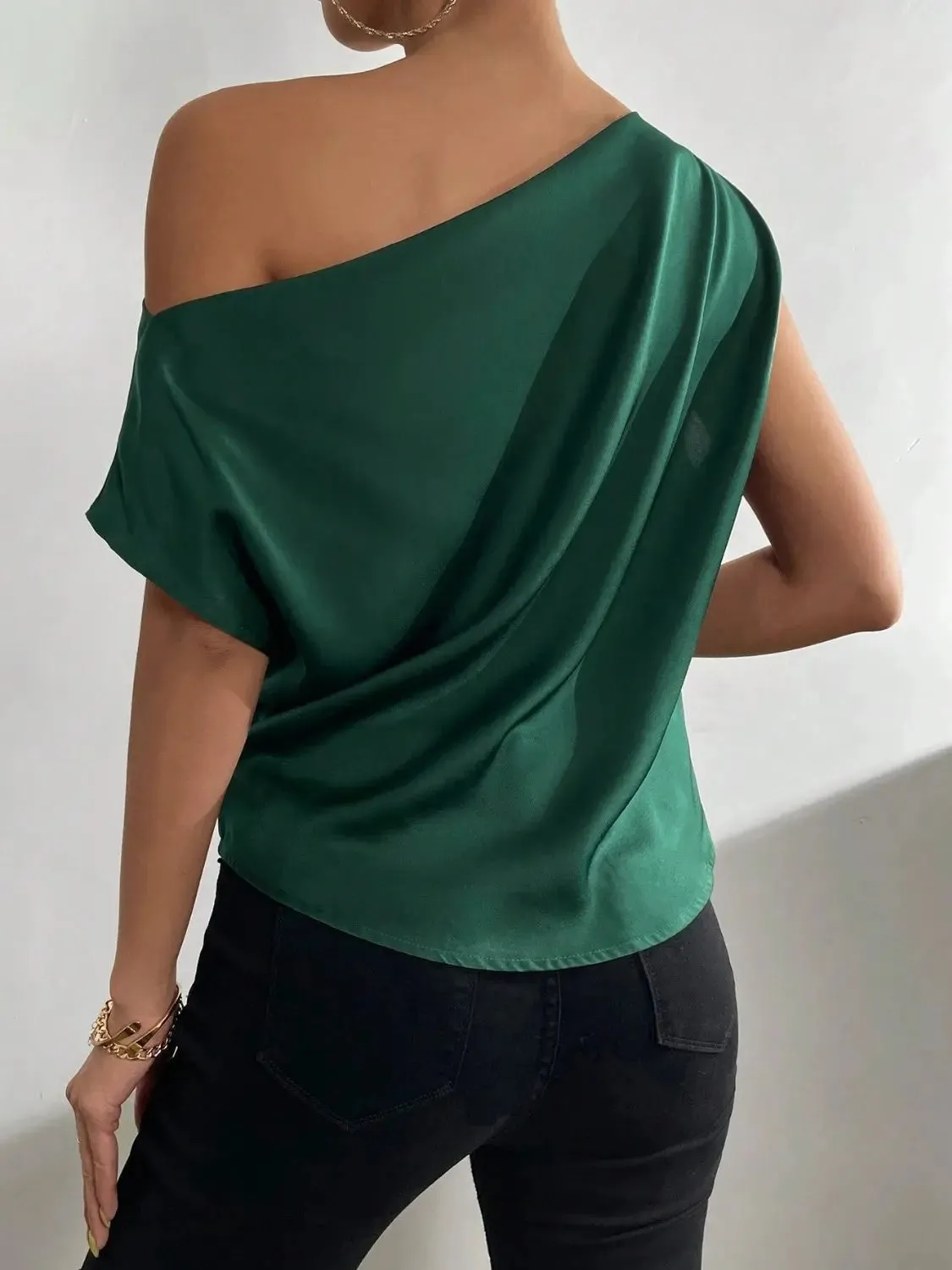 'Ceridwen' Rushed Off Shoulder Blouse