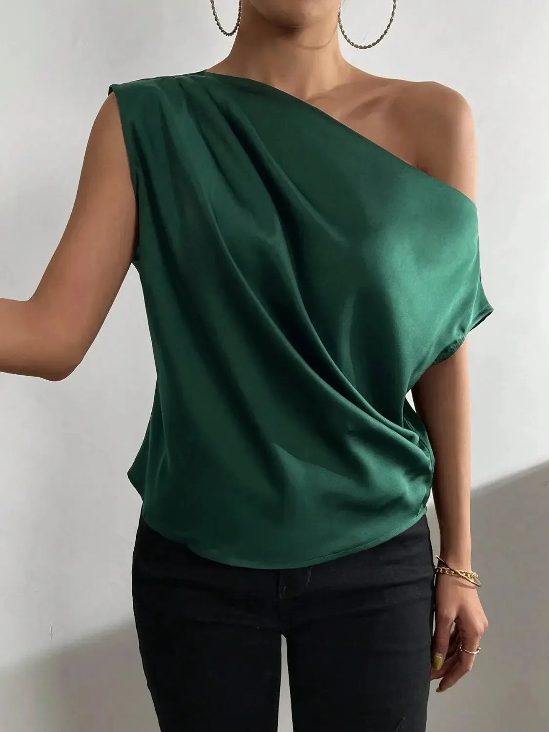 'Ceridwen' Rushed Off Shoulder Blouse