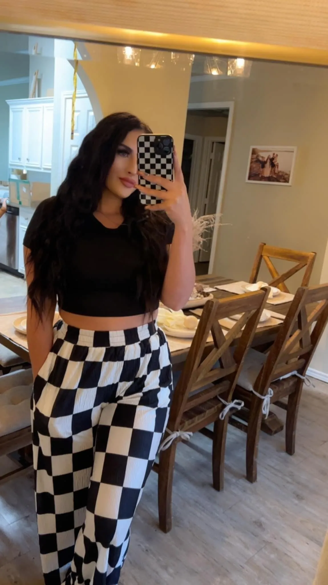 Checkmate wide leg pants