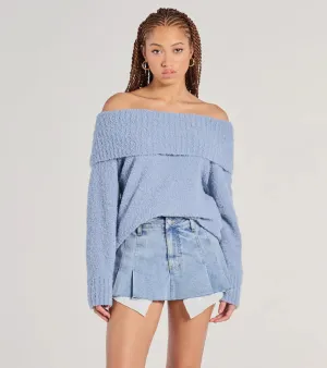 Chilly Days Off-The-Shoulder Sweater