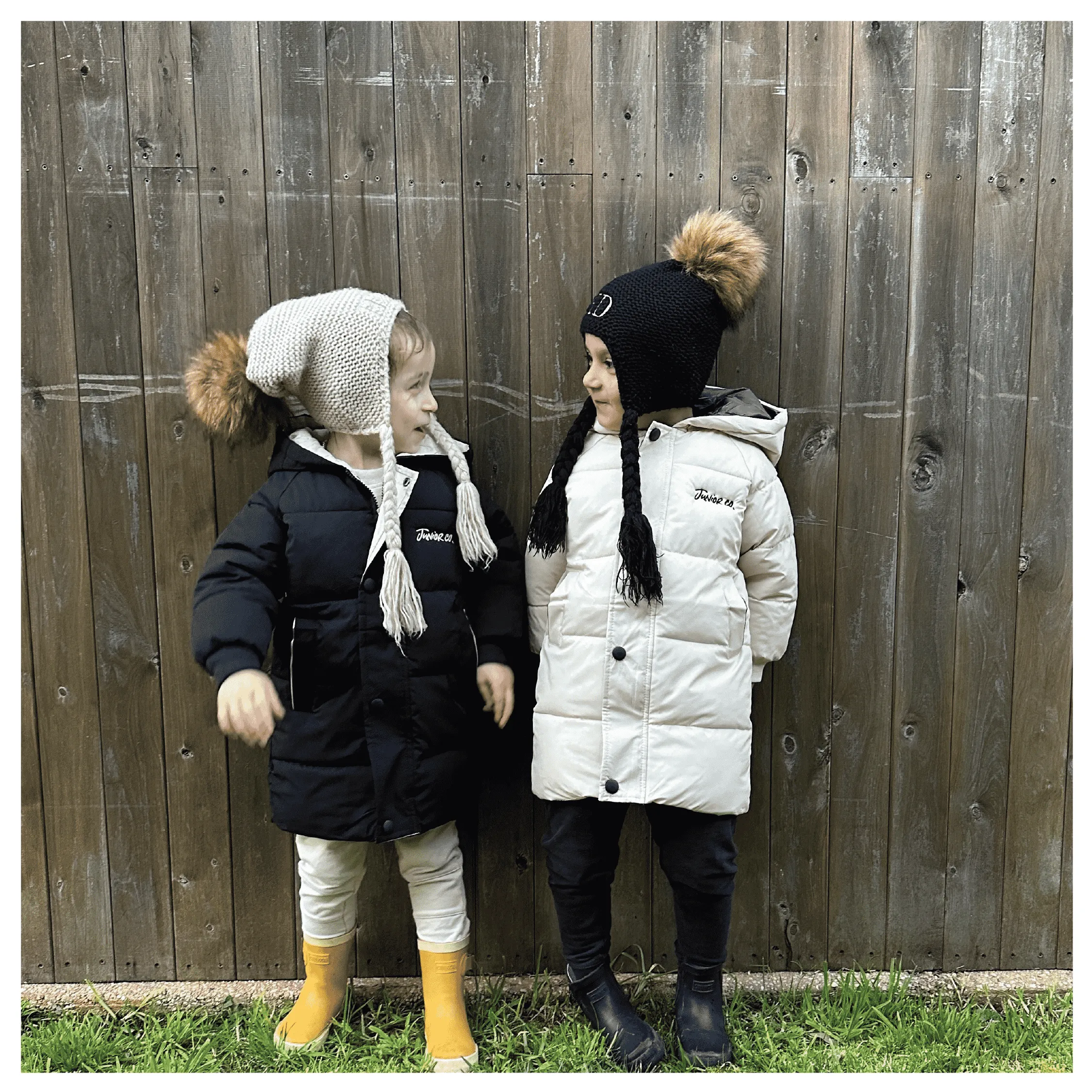 Classic Black Longline Puffer Jacket for Kids
