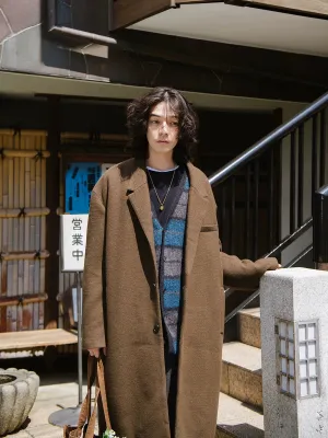 Classic Brown Wool Overcoat
