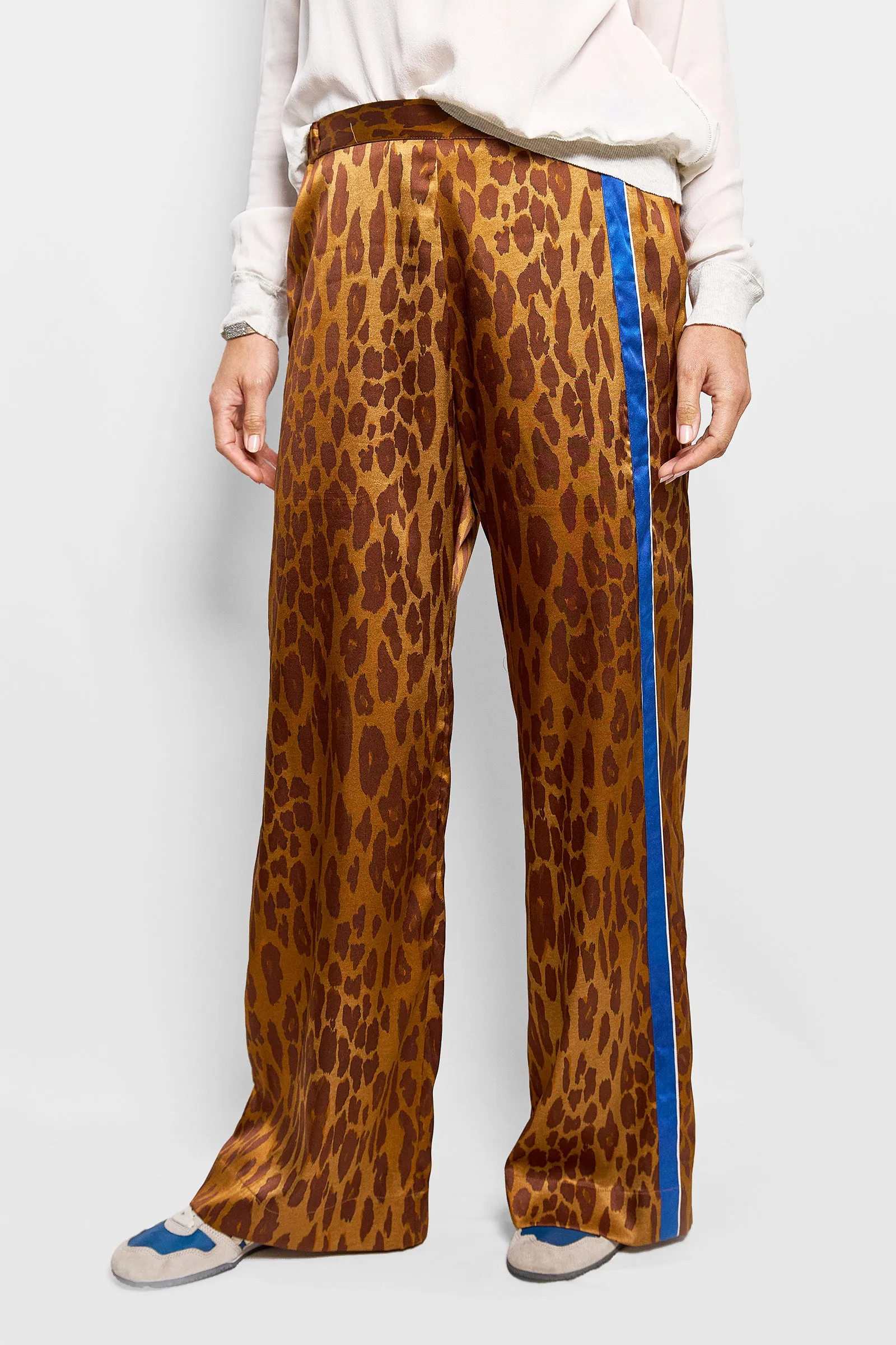 cleo leopard print silk pant