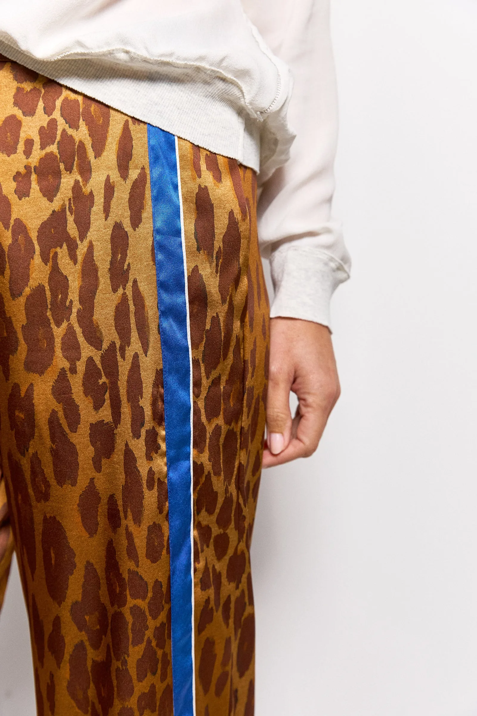 cleo leopard print silk pant