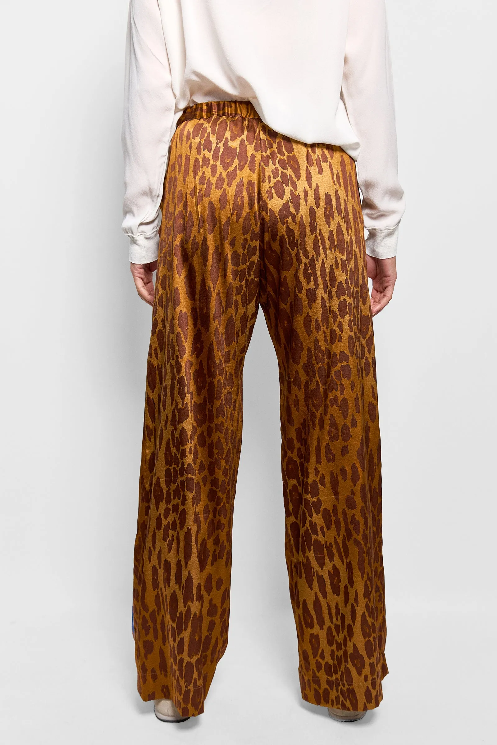 cleo leopard print silk pant