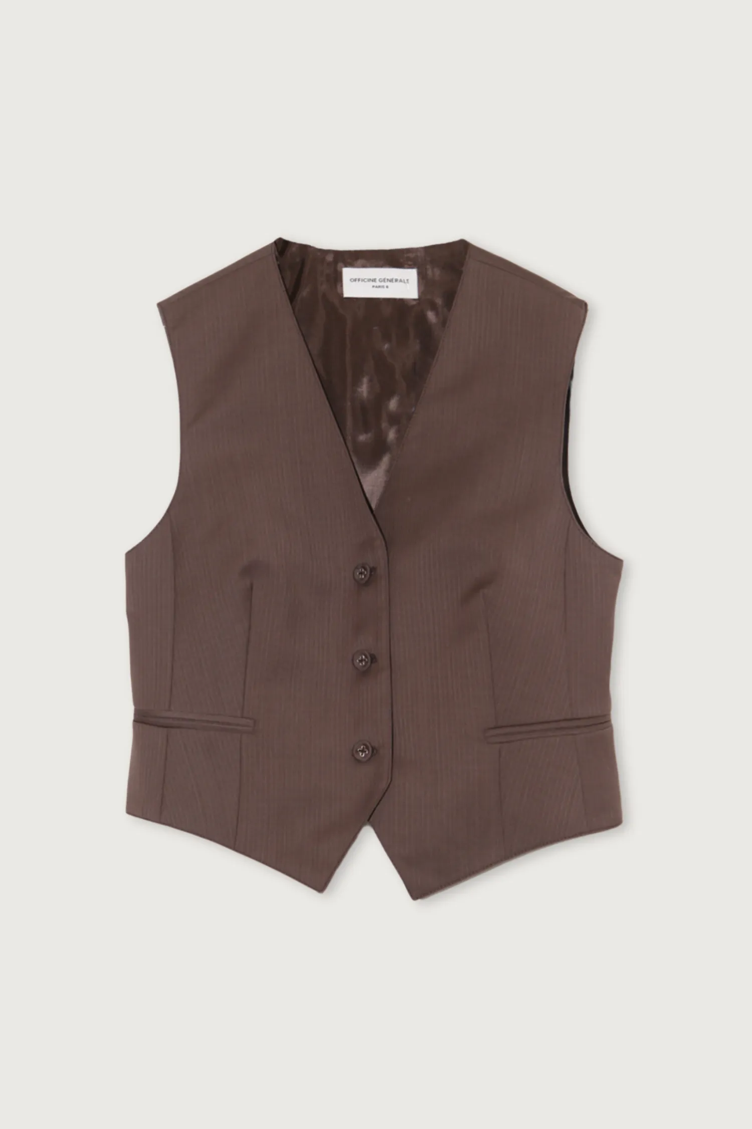 Cleore Pinstripe Herringbone Vest