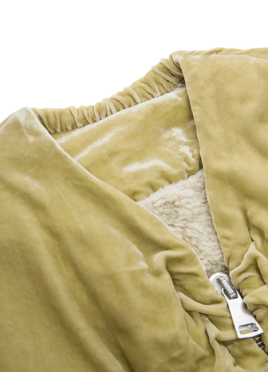 Coat / JNBY V-neck Viscose-blend Silk Coat