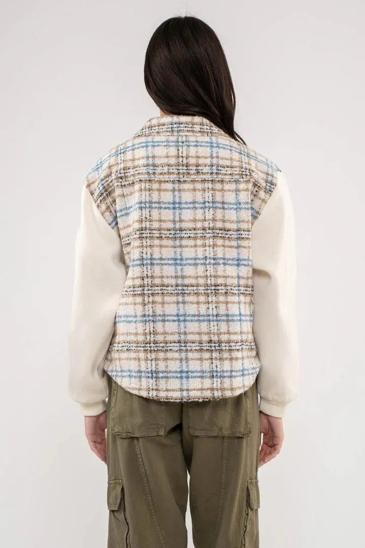 Contrast Tweed Jacket - Ivory