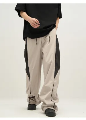 Contrast Wide Leg Track Pants