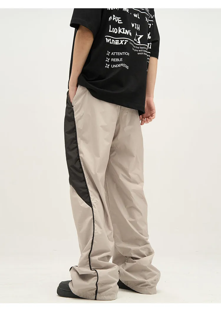 Contrast Wide Leg Track Pants