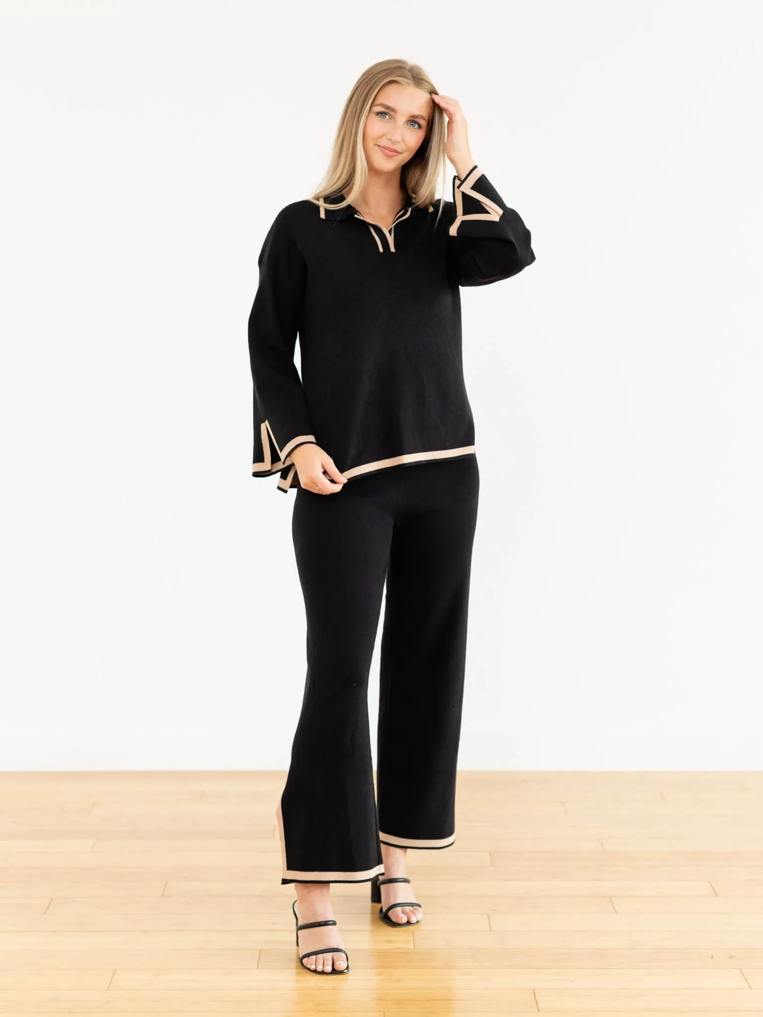 Contrasting Hem Sweater Pant