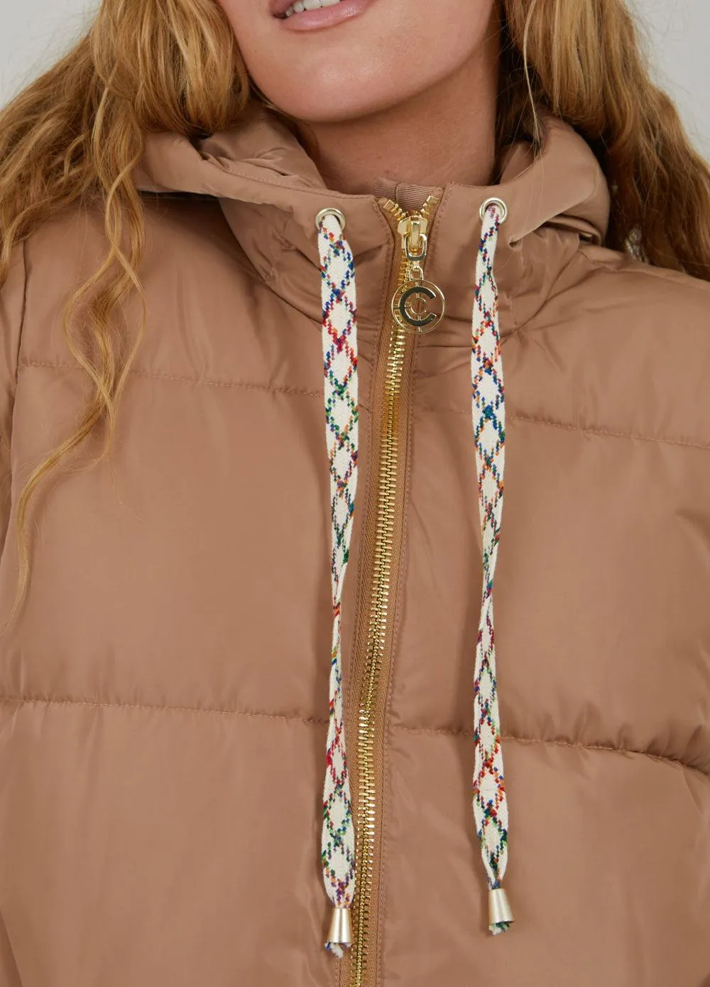 COSTER COPENHAGEN - Long Puffer Jacket COGNAC