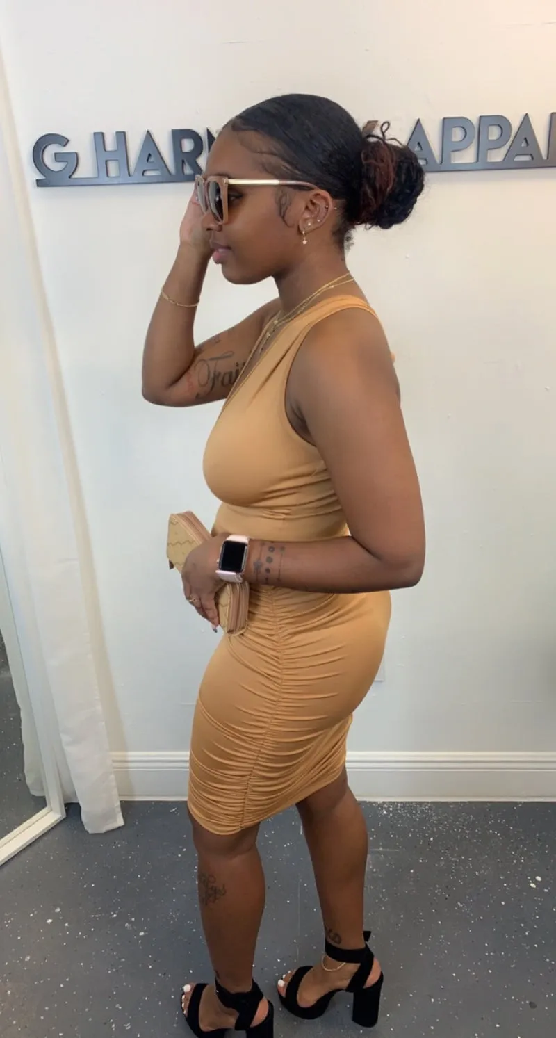 Crossover Halter Neck Dress
