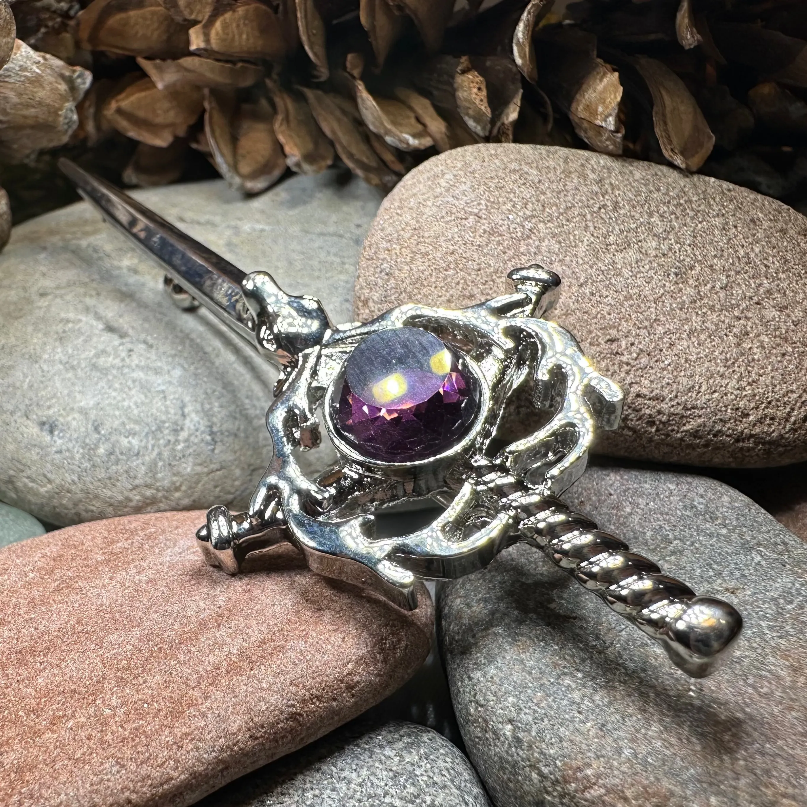 Crystal Stag Kilt Pin