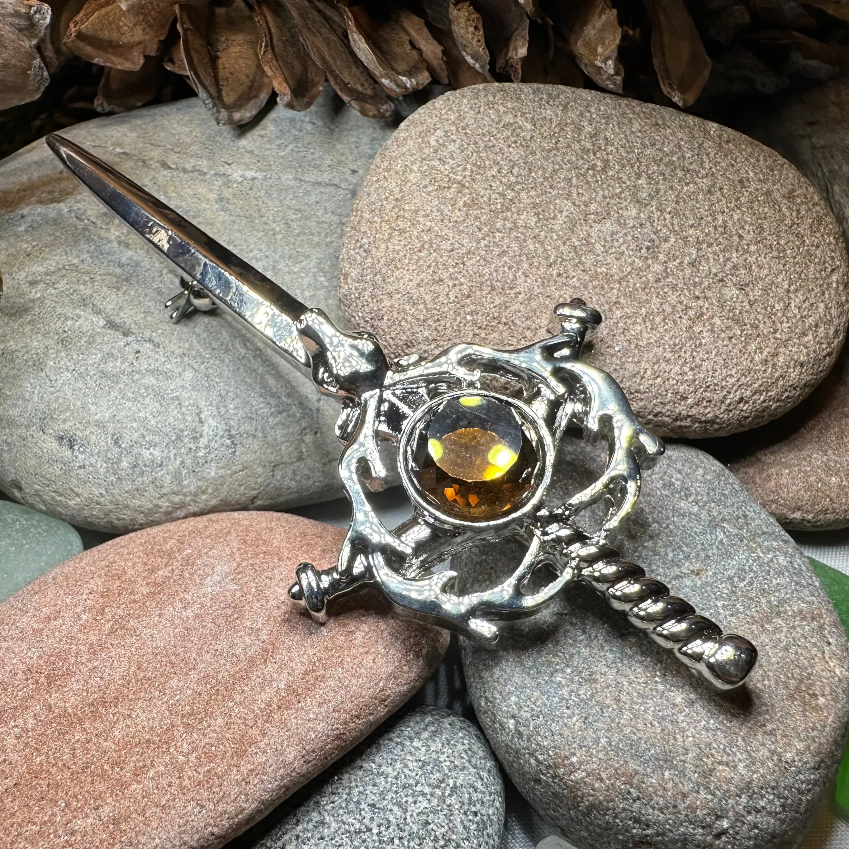 Crystal Stag Kilt Pin