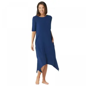 Cuddl Duds Petite Plus Flexwear Elbow-Sleeve Rainbow Hem Dress