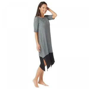 Cuddl Duds Women's Flexwear Elbow-Sleeve Rainbow Hem Lounge Dress