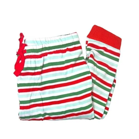 Cuddl Duds Womens Multi Stripe Sweater Knit Mama Elf Pajamas 2 Pc Set Sz XL NWT