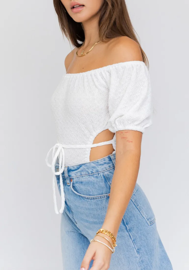 Cut Out Detail Off Shoulder Bodysuit