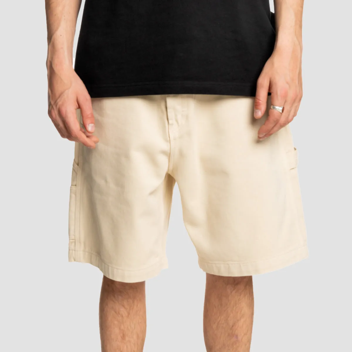 DC Carpenter Baggy Denim Shorts Oatmeal Overdye