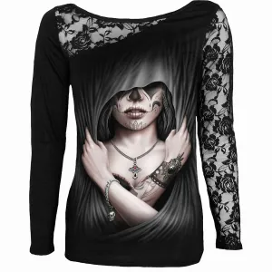 DEAD LOVE - Lace One Shoulder Top Black