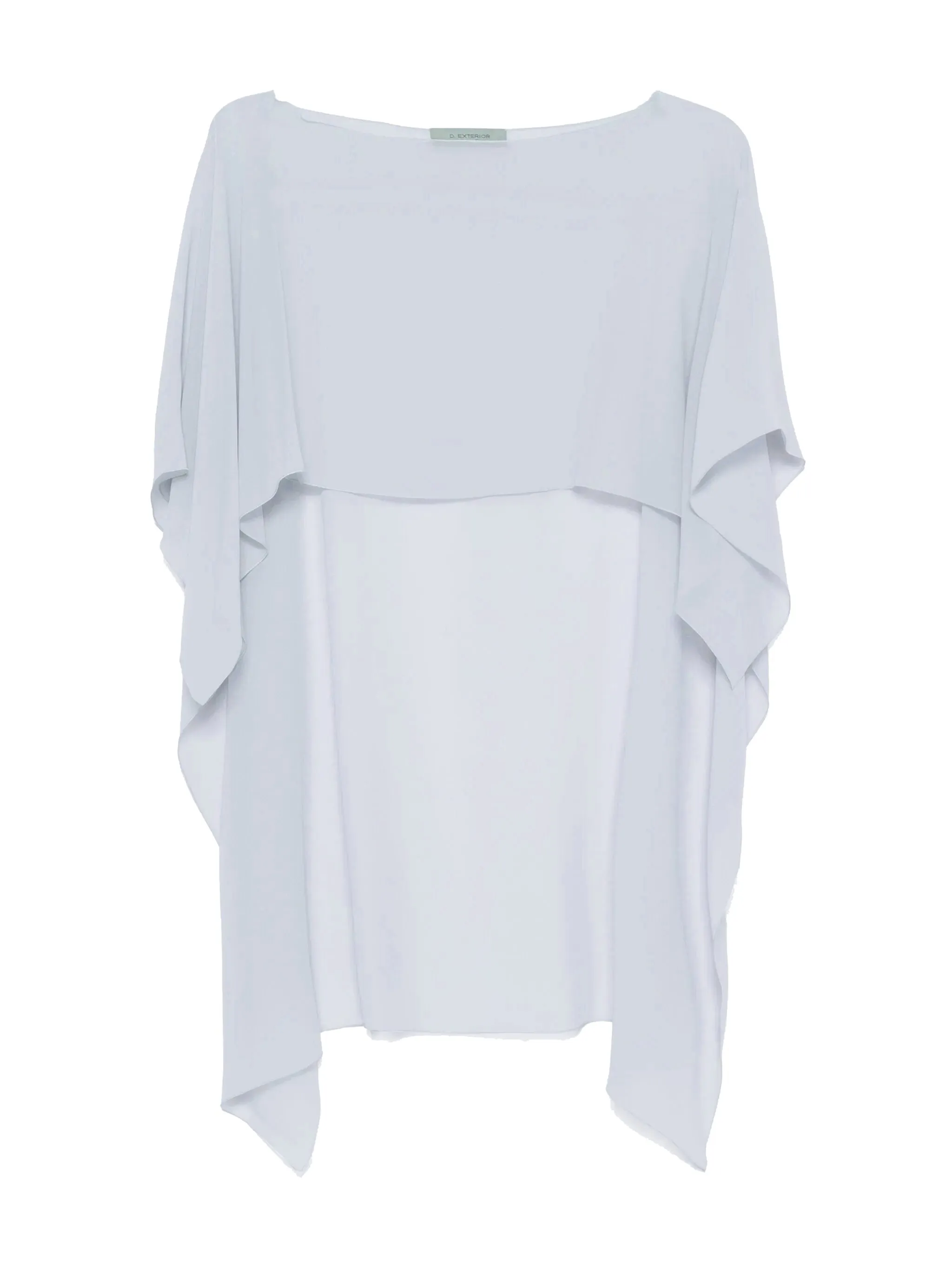 D.Exterior Blue Silk Cape