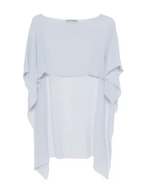 D.Exterior Blue Silk Cape