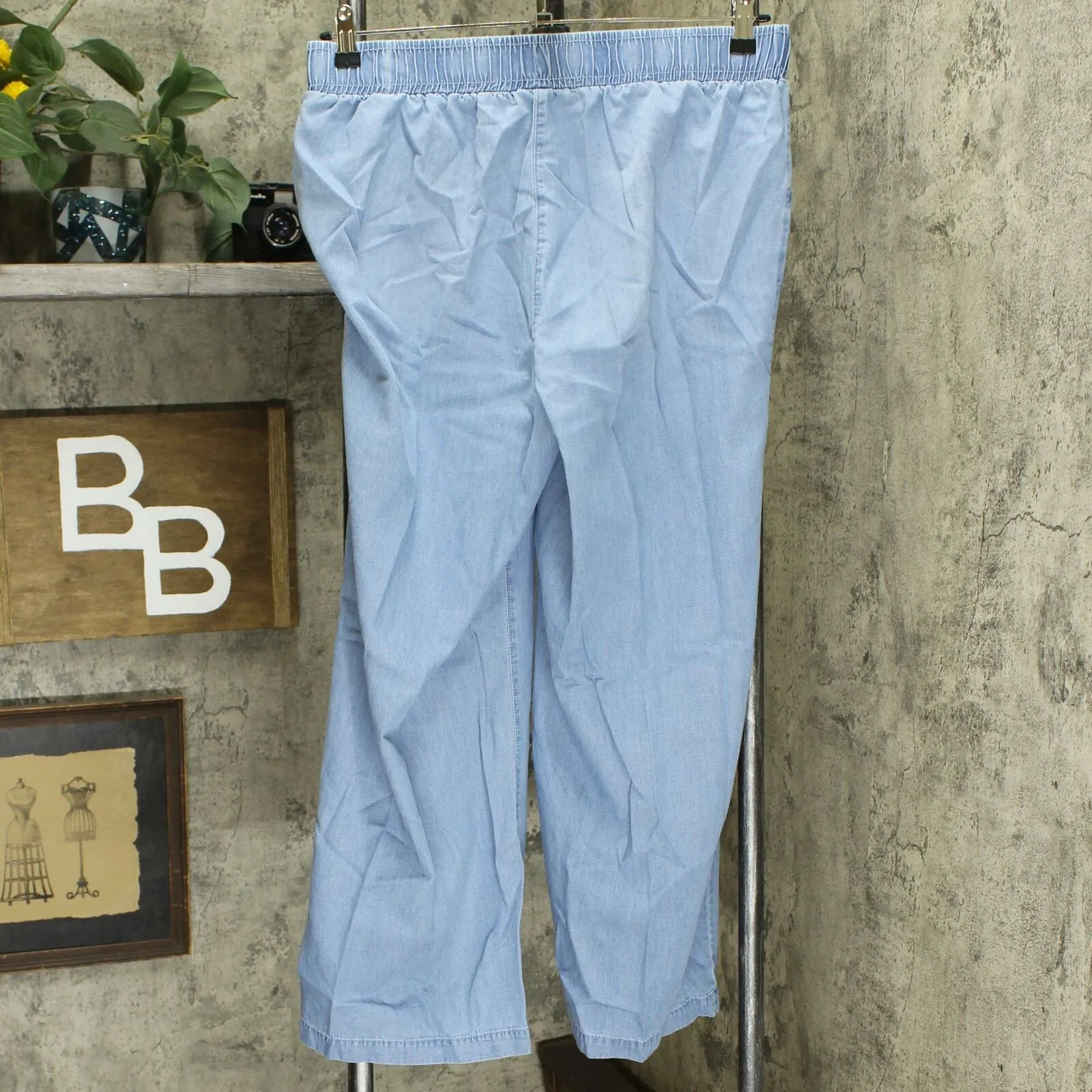 DG2 by Diane Gilman SoftCell Denim Wide-Leg Pants Chambray PL