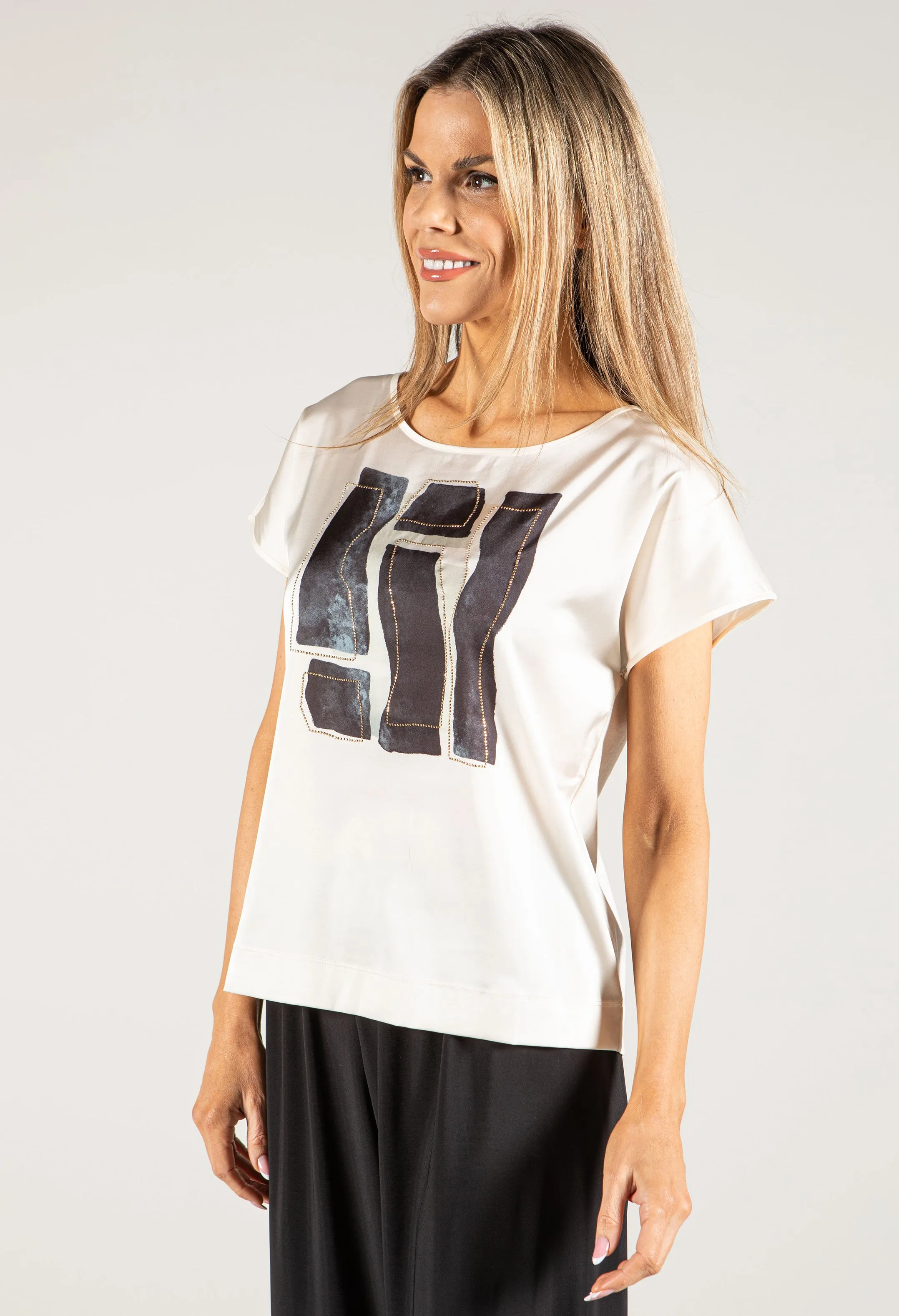 Diamante Detail Stain Top