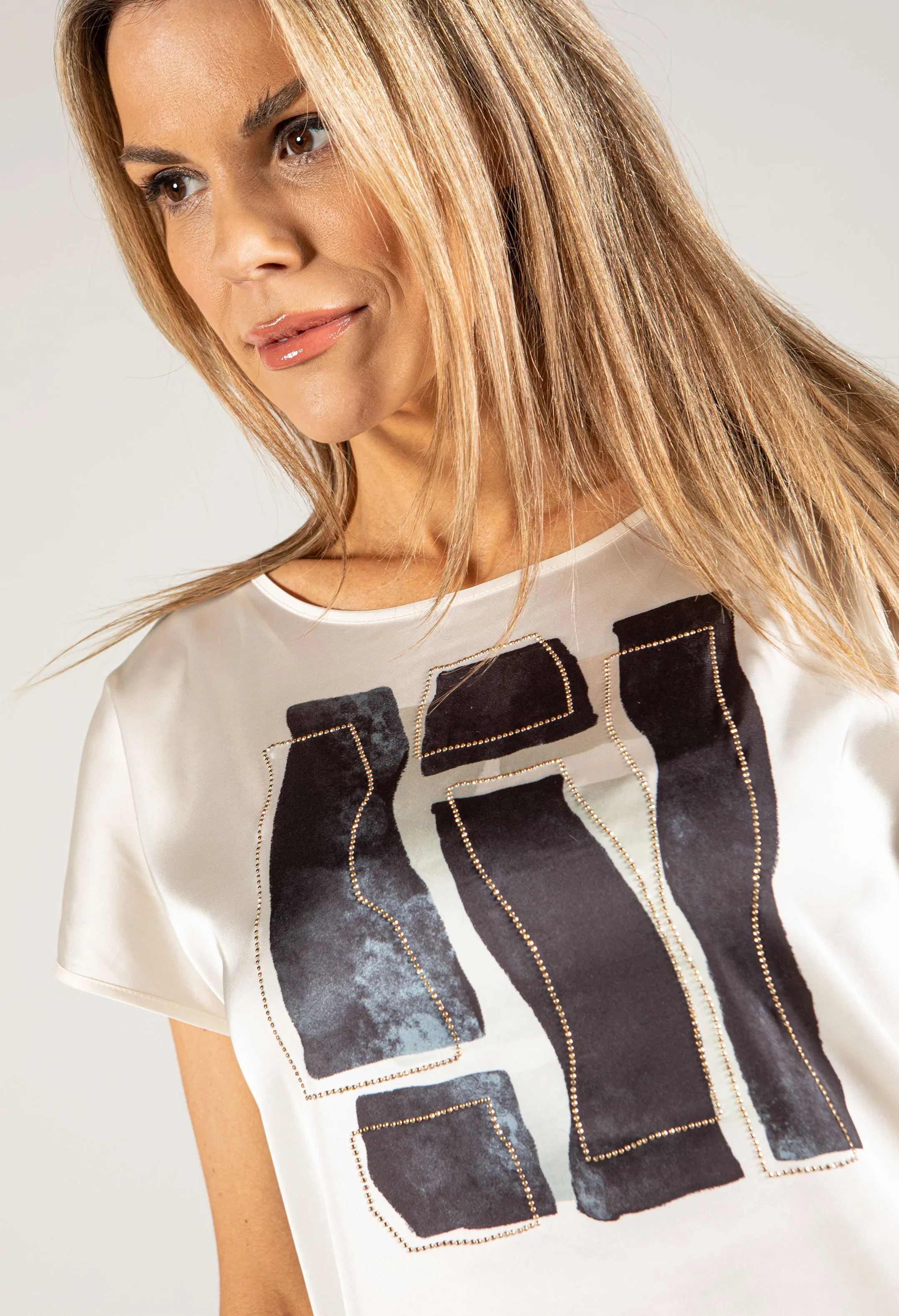 Diamante Detail Stain Top