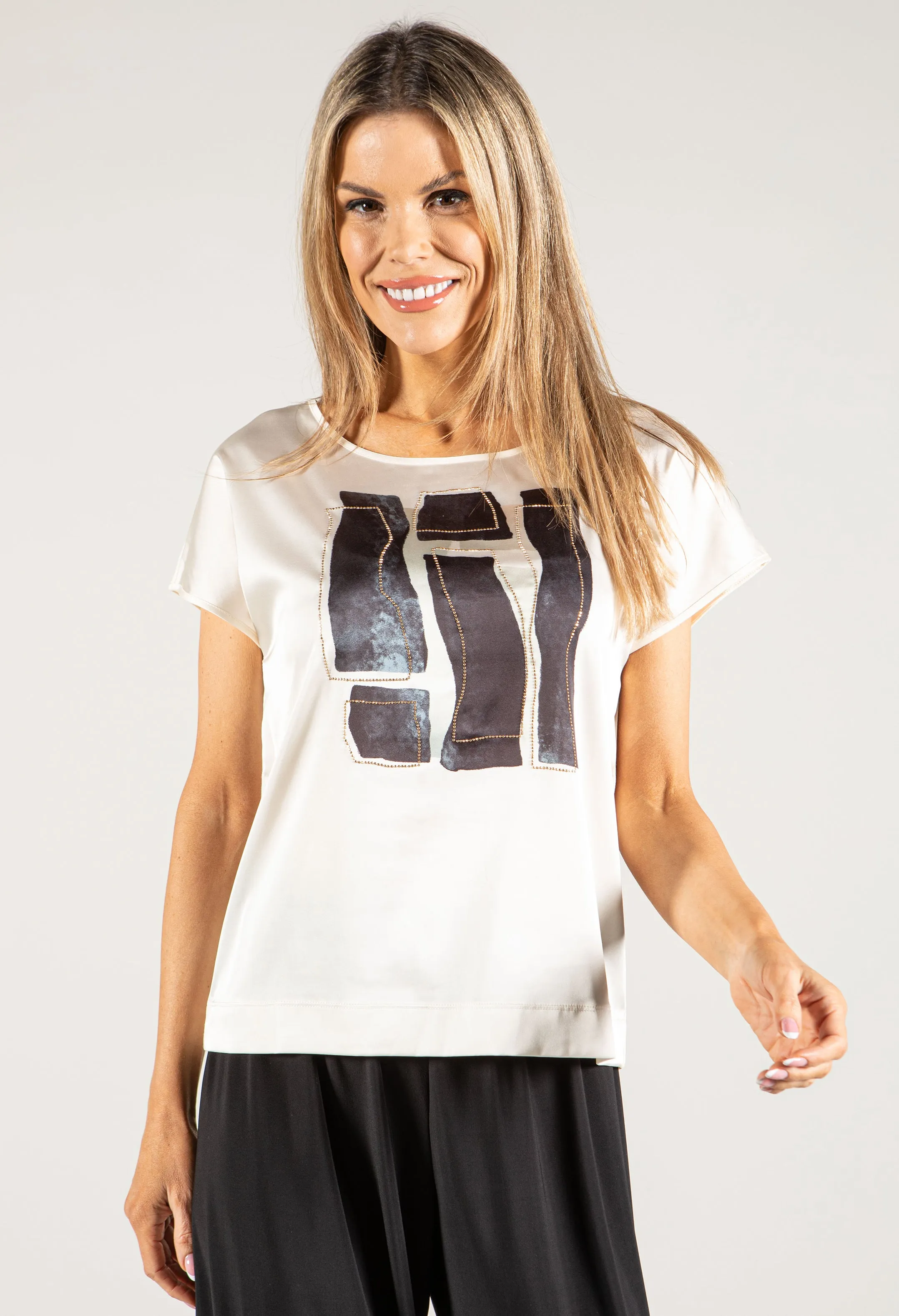 Diamante Detail Stain Top