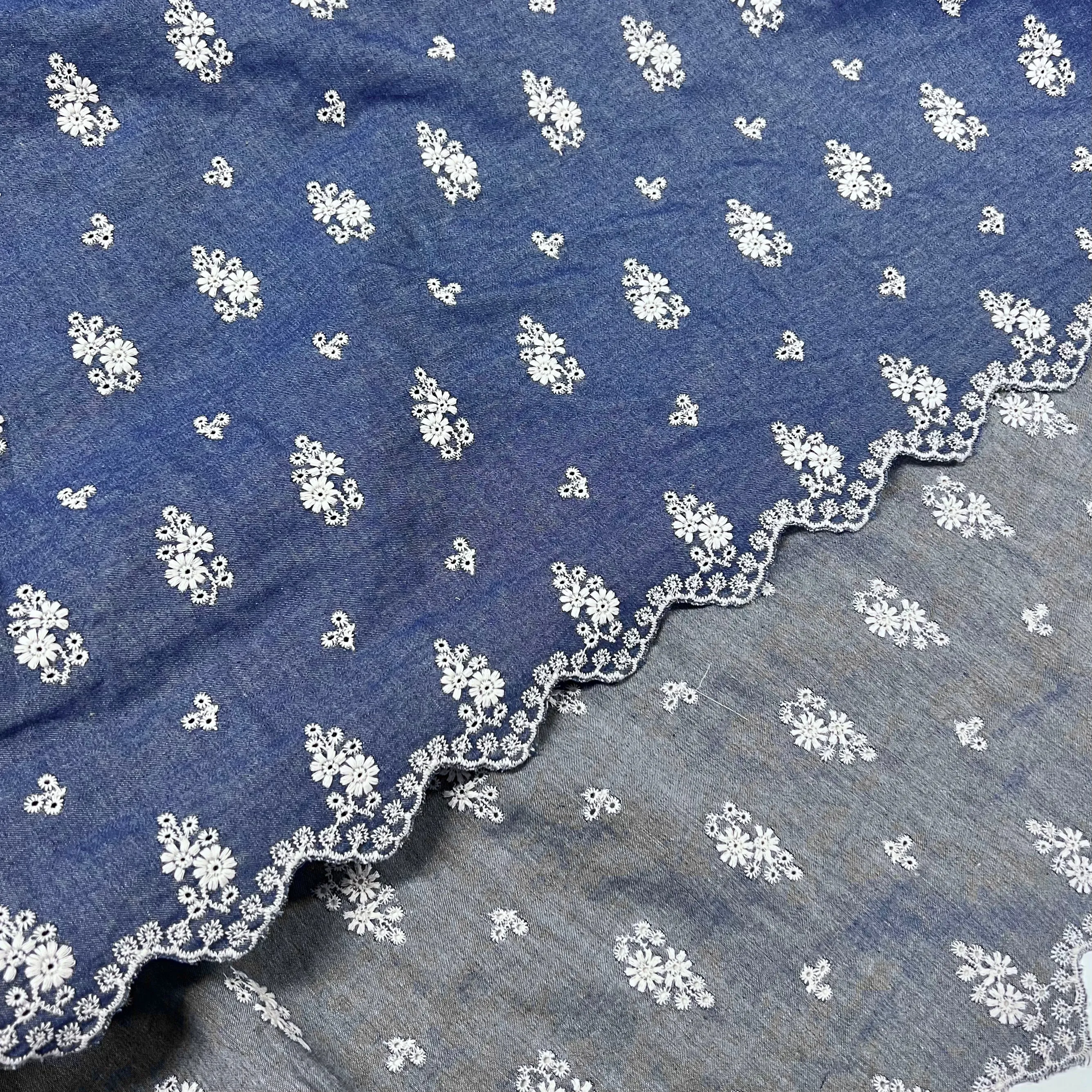 Double Border | Embroidered Cotton Chambray