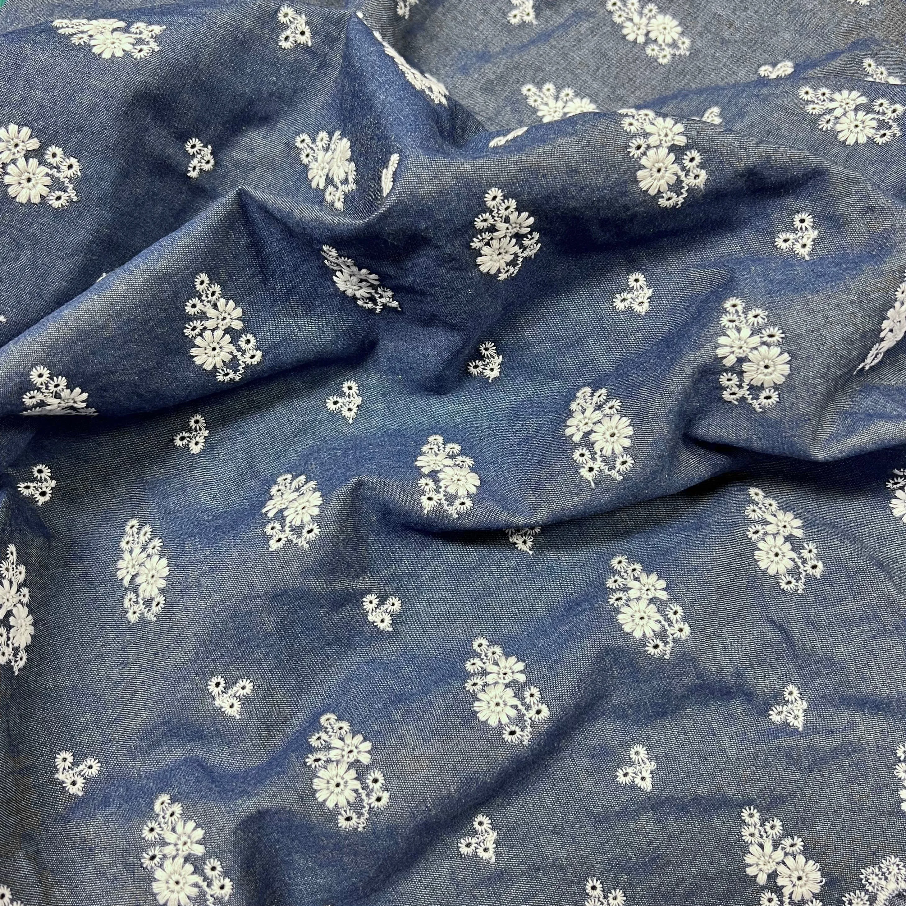 Double Border | Embroidered Cotton Chambray