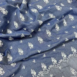 Double Border | Embroidered Cotton Chambray