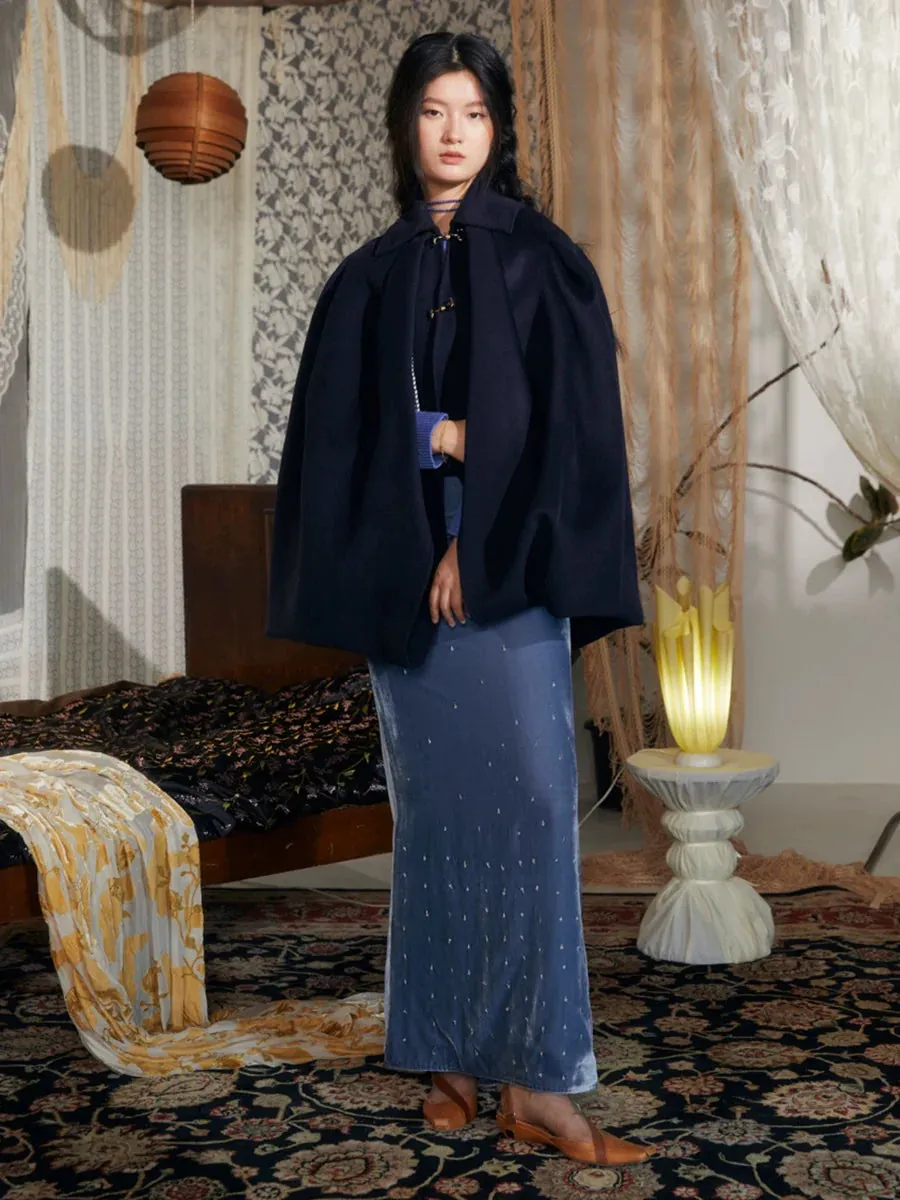 Double-Layer Pleated Cape