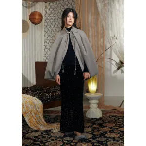 Double-Layer Pleated Cape
