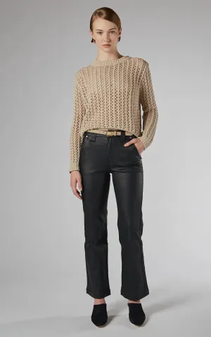 DRICOPER MISIKA FLARE TROUSERS - COATED BLACK