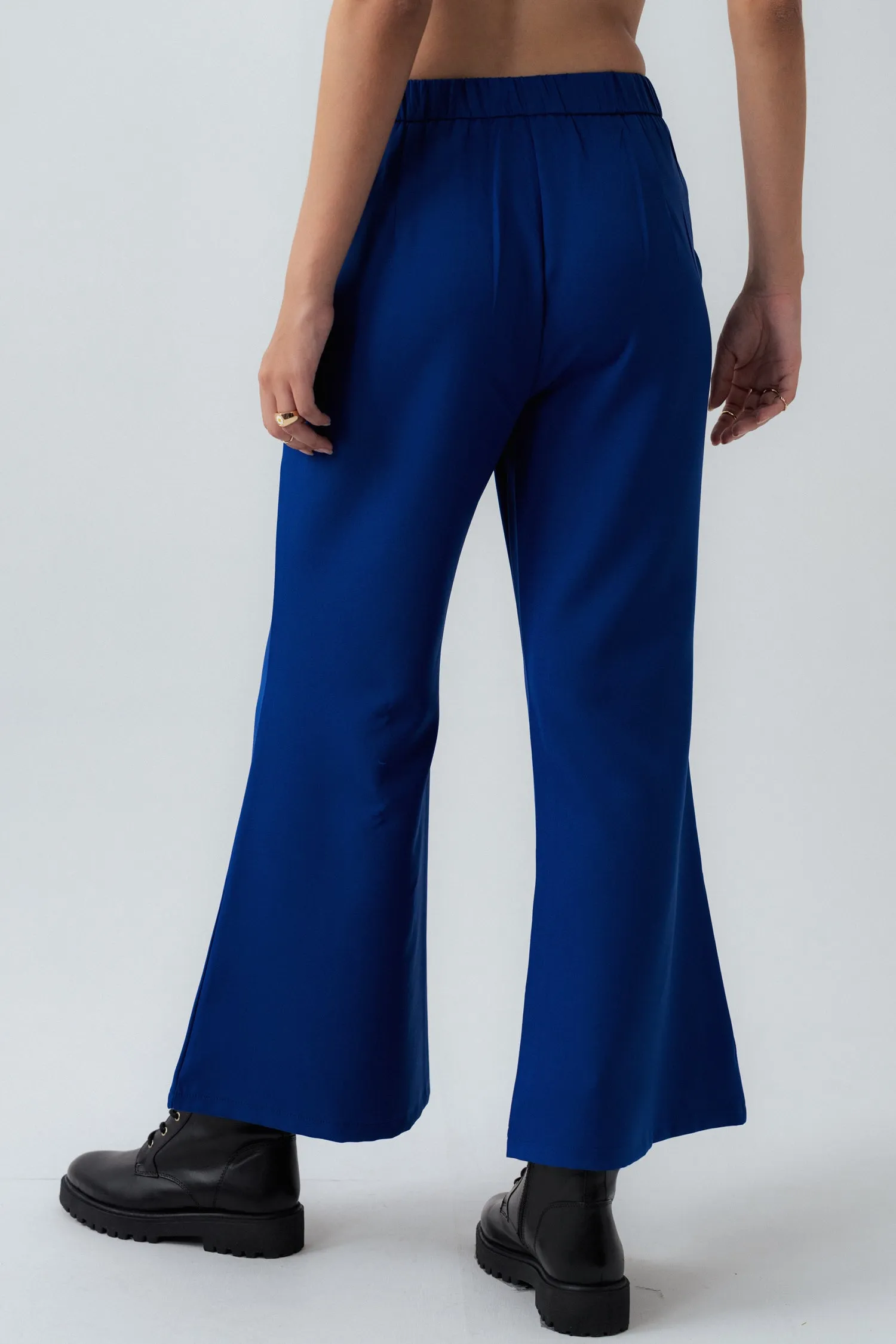 ELECTRIC BLUE FLARED  FIT TAILORED PANTS