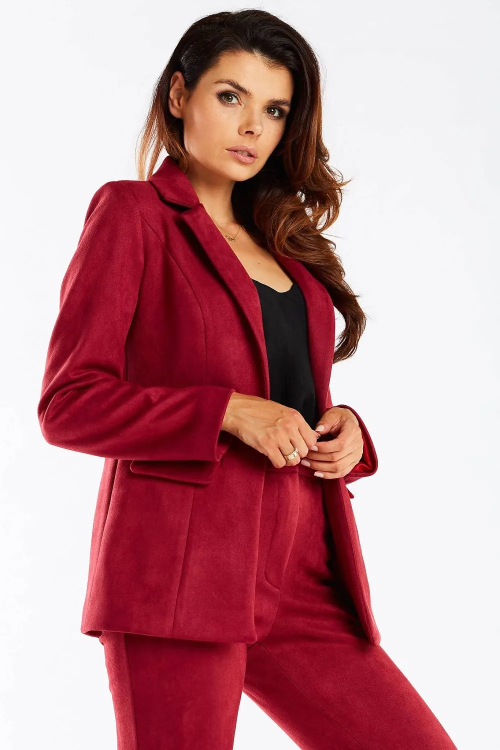 Elegant Longline Blazer with Golden Button