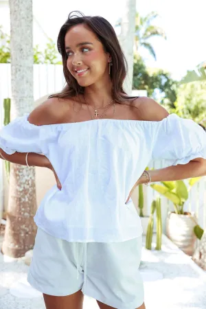 Elka Off Shoulder Top - White