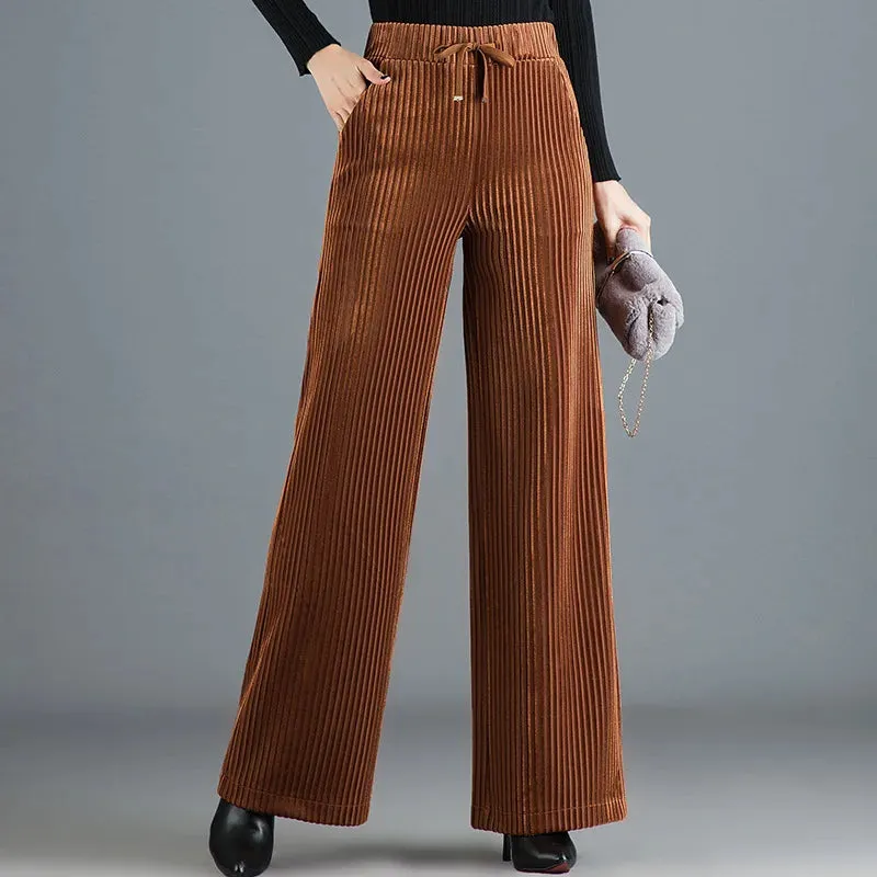Emery High-Waisted Wide-Leg Corduroy Pants