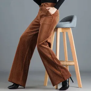 Emery High-Waisted Wide-Leg Corduroy Pants
