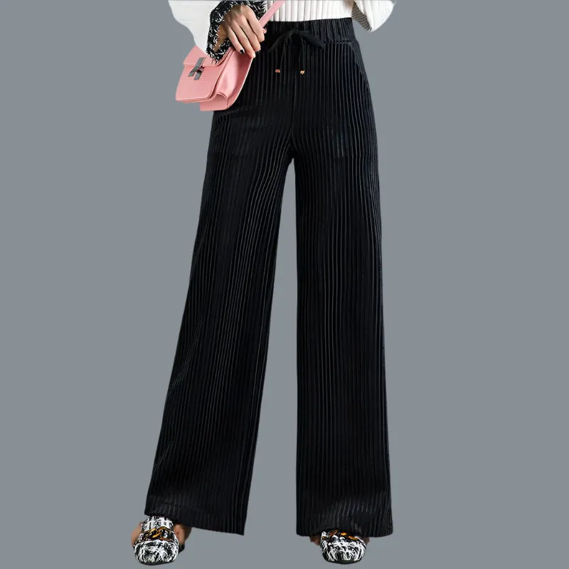 Emery High-Waisted Wide-Leg Corduroy Pants