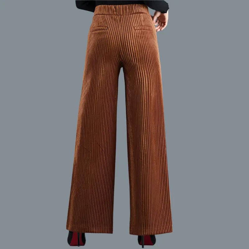 Emery High-Waisted Wide-Leg Corduroy Pants